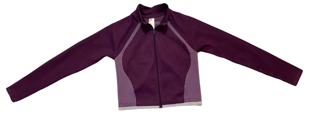 fabletics purple zip-up cropped jacket