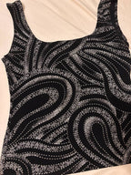 vintage y2k geometric print tank top black