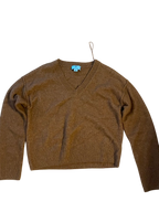 super soft brown v-neck sweater