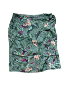 green floral print wrap skirt
