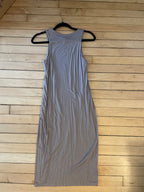 taupe sleeveless maxi dress