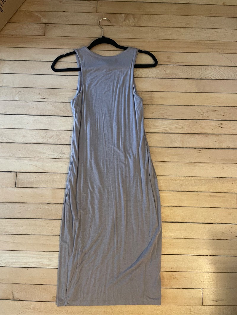taupe sleeveless maxi dress