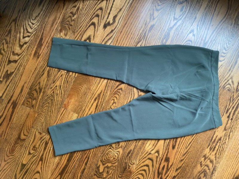 zippered olive green ankle pants