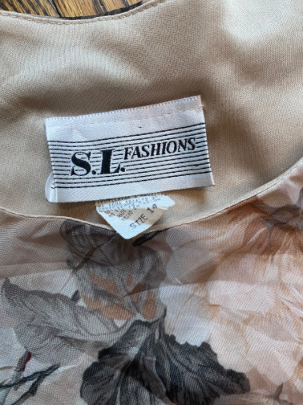 vintage floral print short sleeve dress