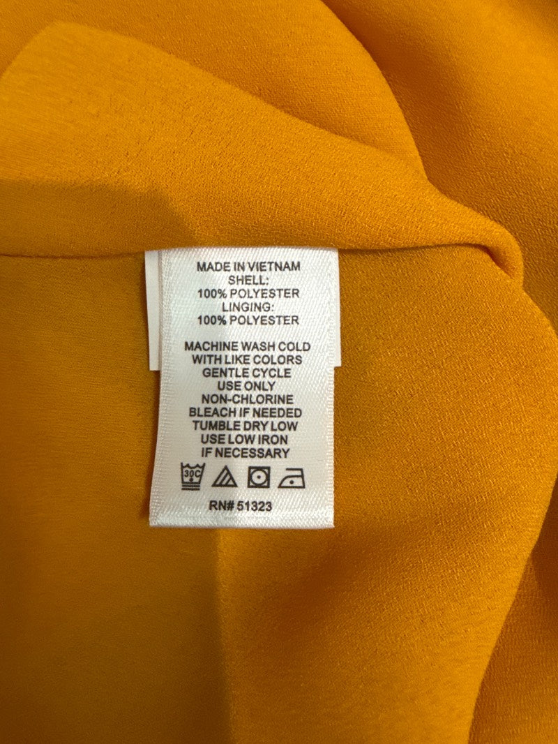 satin-y golden v-neck blouse