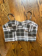 plaid crop top spaghetti straps