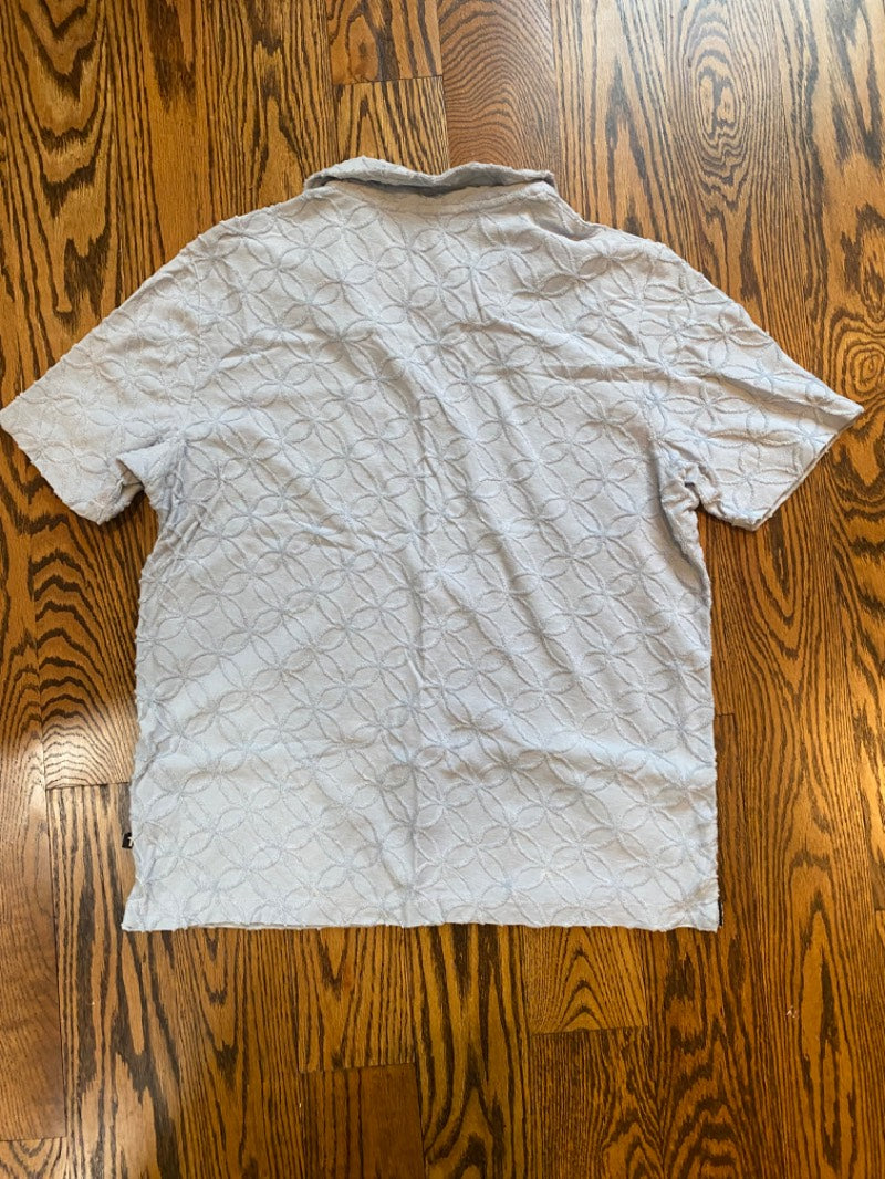 textured zip polo shirt