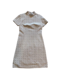 patterned textured short sleeve vintage dress