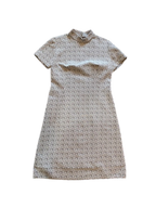 patterned textured short sleeve vintage dress