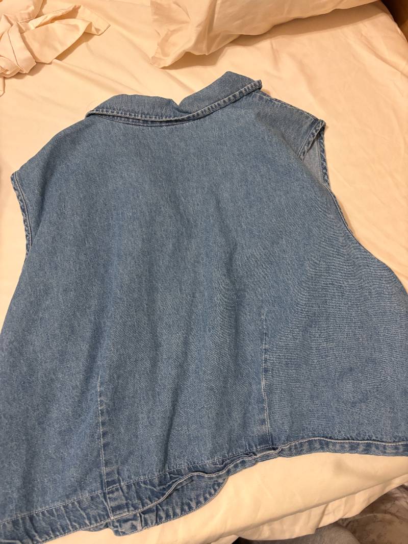 blue denim vest 100% cotton