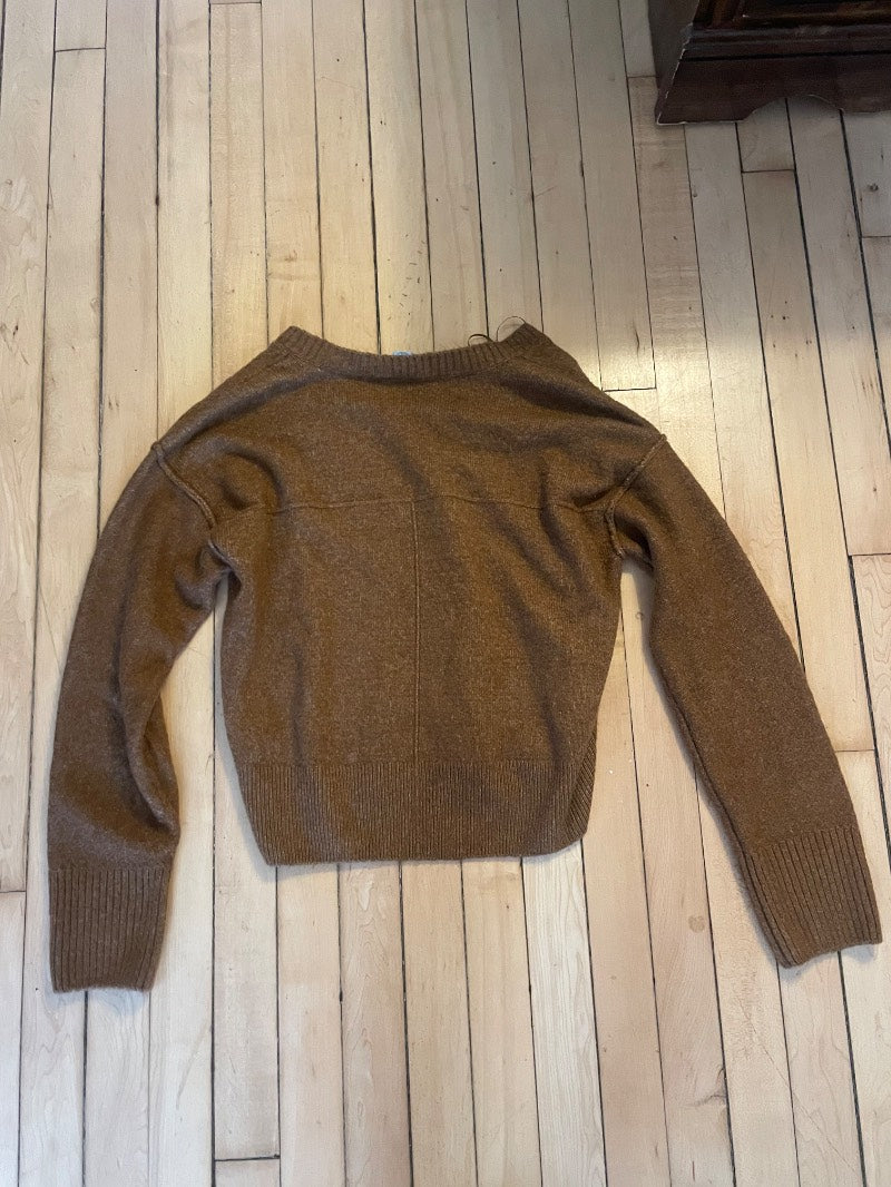 super soft brown v-neck sweater