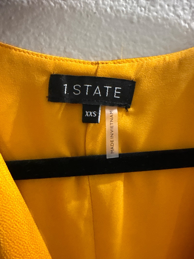 satin-y golden v-neck blouse