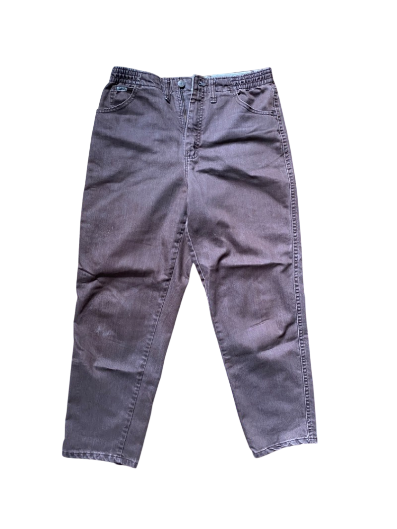 vintage high-waisted brown jeans