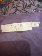 purple floral pattern wrap top