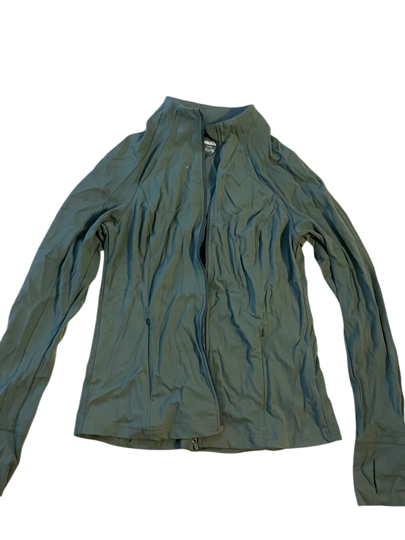zippered lightweight green jacket