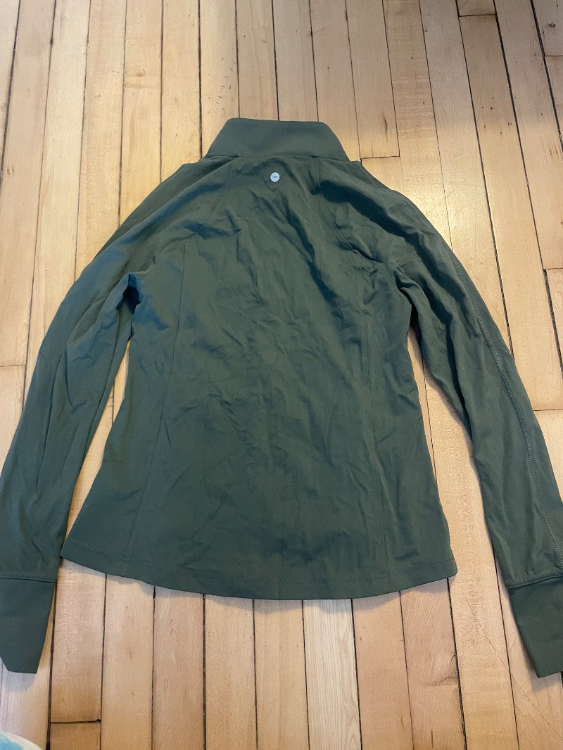 zippered lightweight green jacket