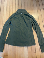 zippered lightweight green jacket