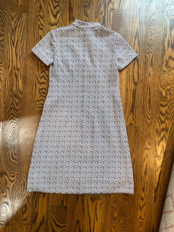 patterned textured short sleeve vintage dress