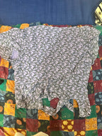 purple floral pattern wrap top