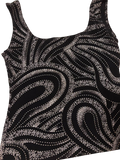 vintage y2k geometric print tank top black