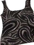 vintage y2k geometric print tank top black