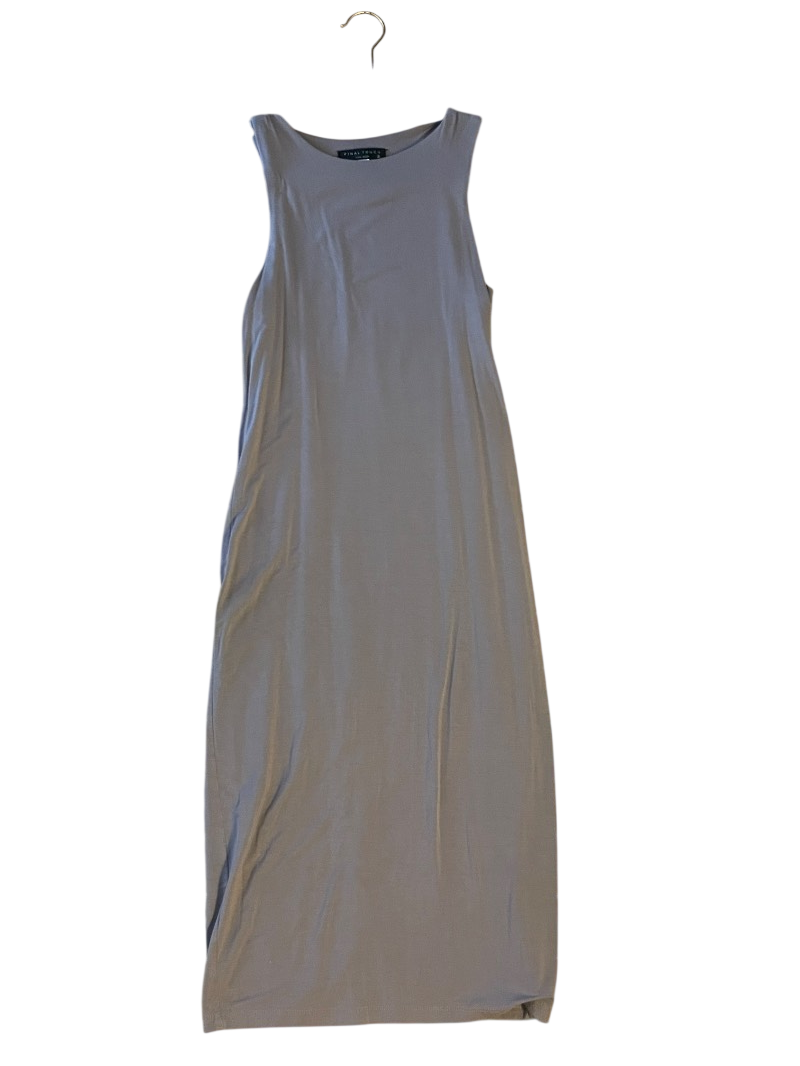 taupe sleeveless maxi dress
