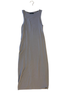 taupe sleeveless maxi dress