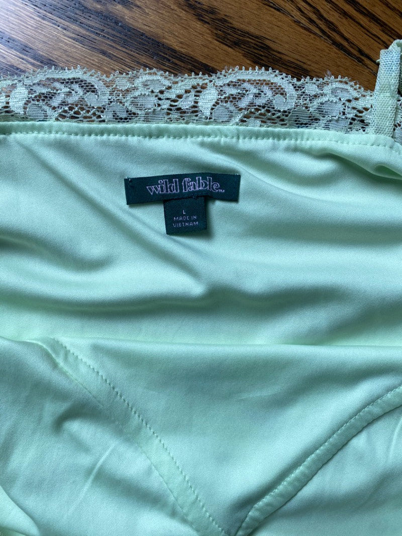 floral lace trim slip dress with recycled materials