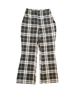 plaid wide-leg trousers
