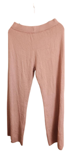 textured blush knit lounge pants