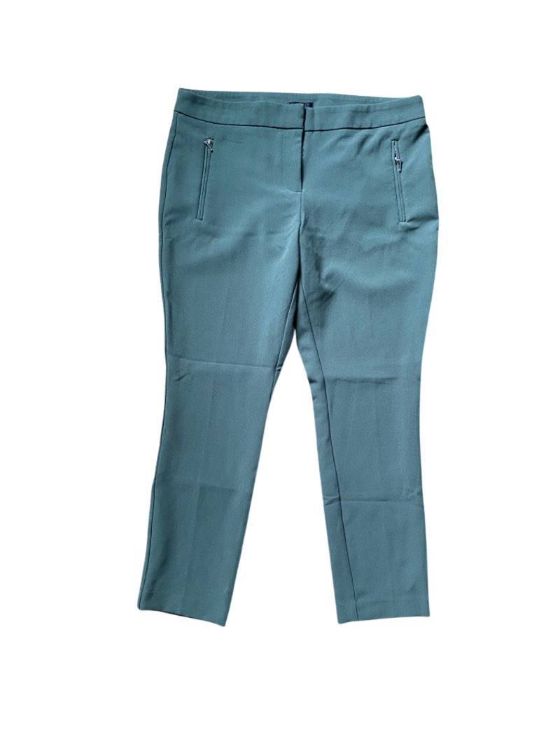 zippered olive green ankle pants