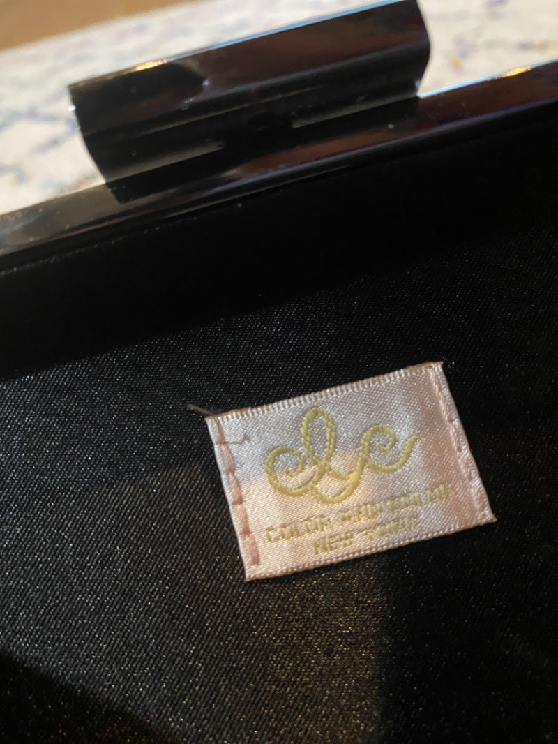 paisley print clutch bag with chain