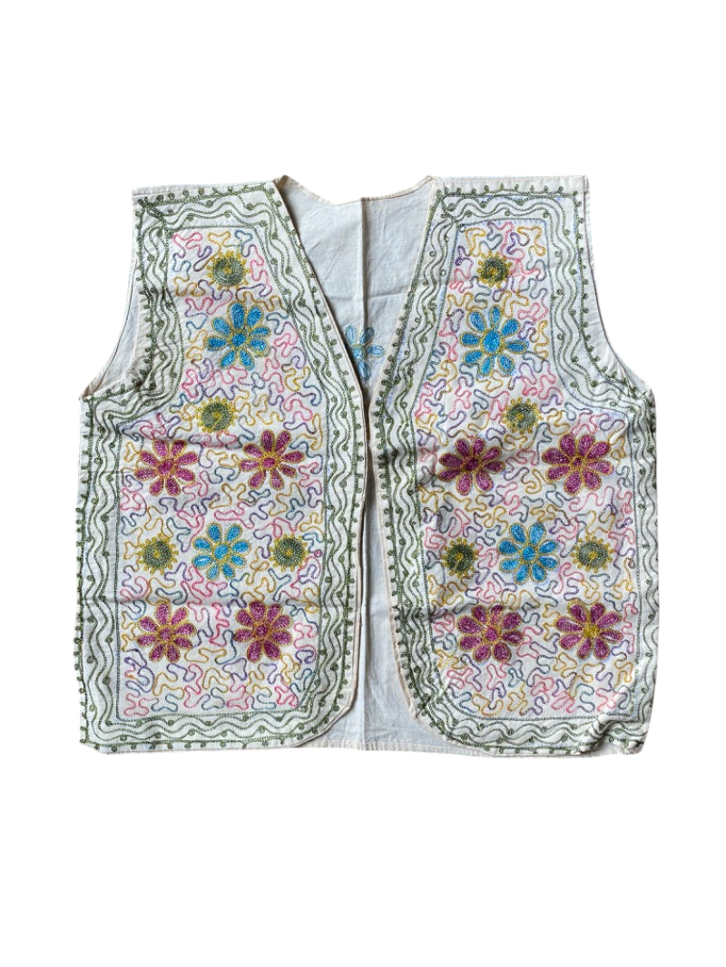 embellished floral vest multicolor
