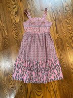 geometric print sundress pink