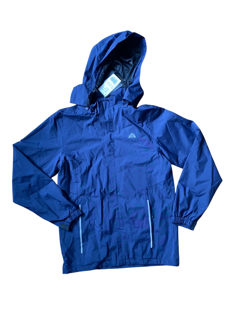 waterproof hooded navy jacket