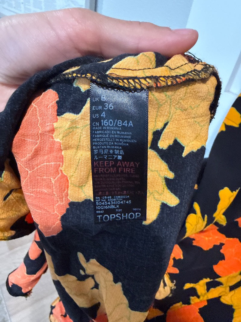 autumn floral print full length dress