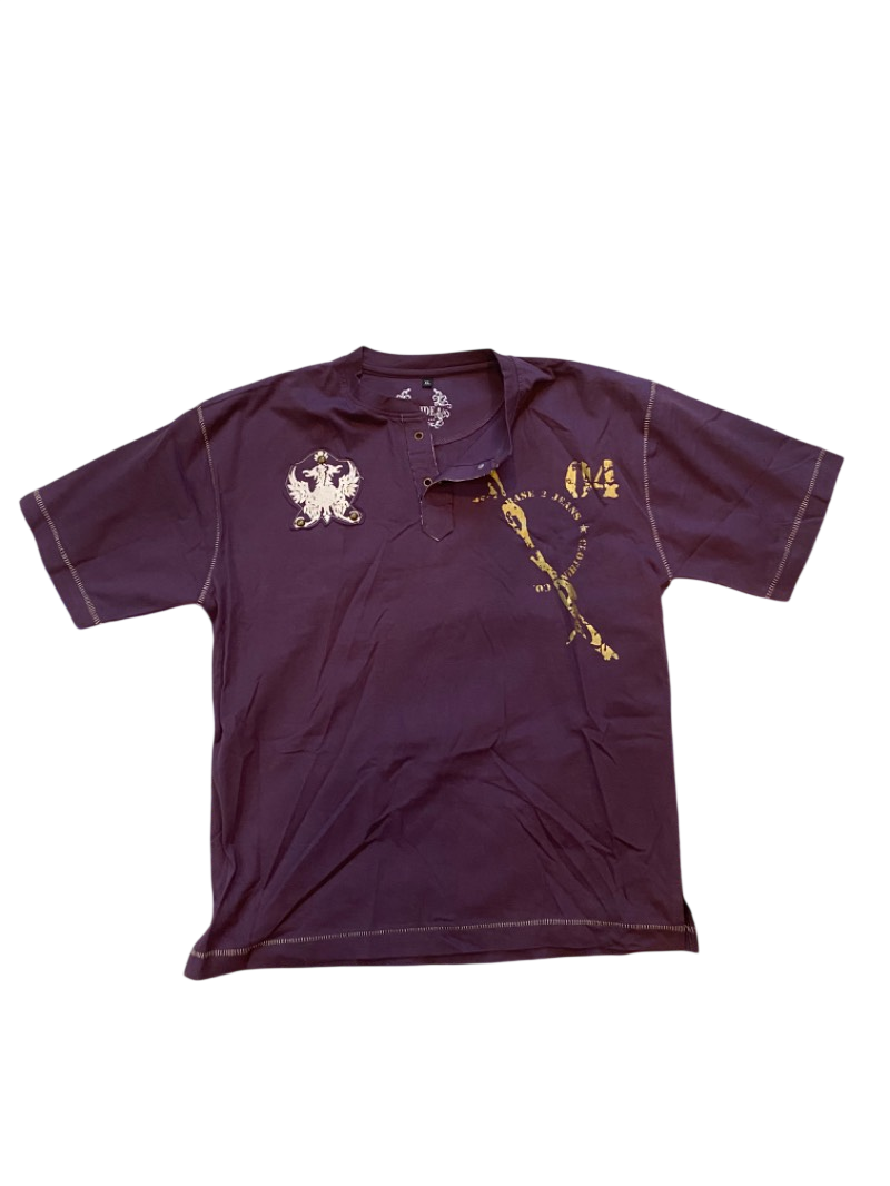 printed henley shirt