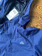 waterproof hooded navy jacket