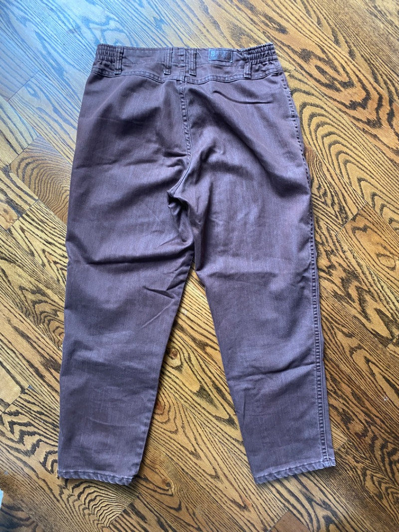 vintage high-waisted brown jeans