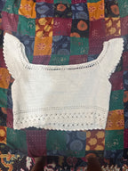 crochet ivory lace crop top