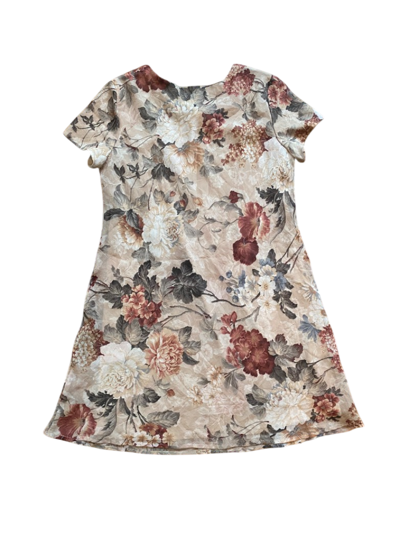 vintage floral print short sleeve dress