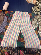 cute multicolor striped wide-leg pants