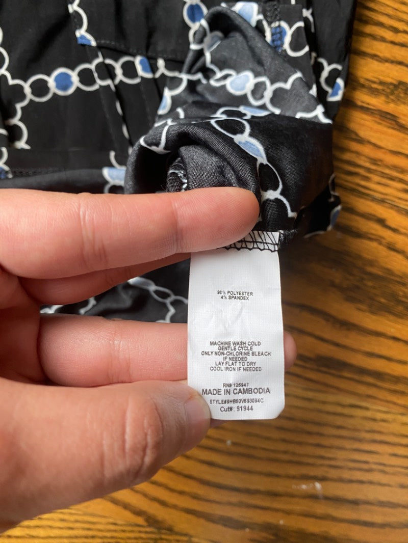 patterned long sleeve blouse with tags