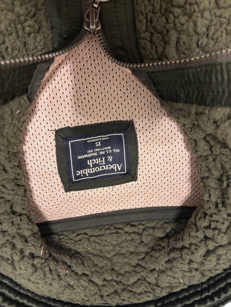 textured sherpa pullover olive jacket