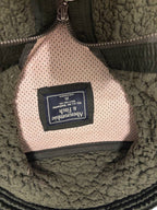 textured sherpa pullover olive jacket