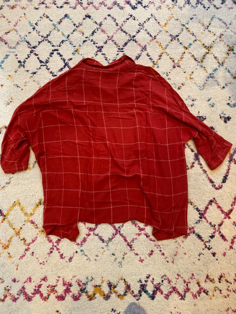 rodeo time! patterned button-up blouse red