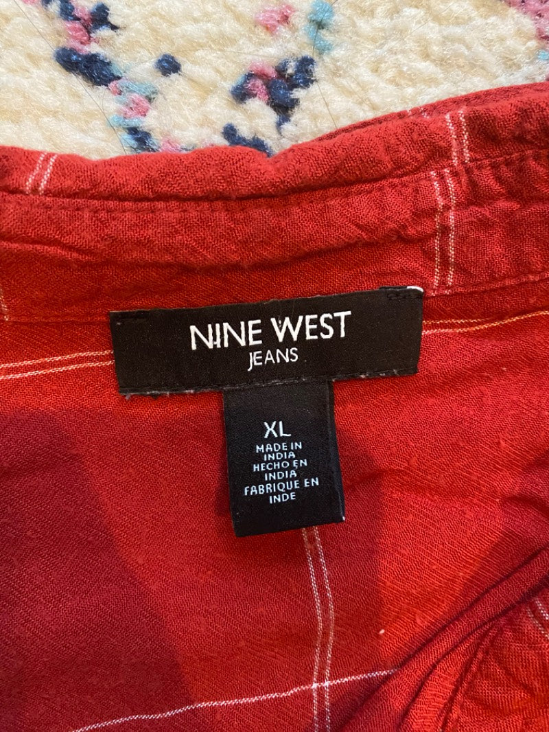 rodeo time! patterned button-up blouse red