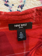 rodeo time! patterned button-up blouse red