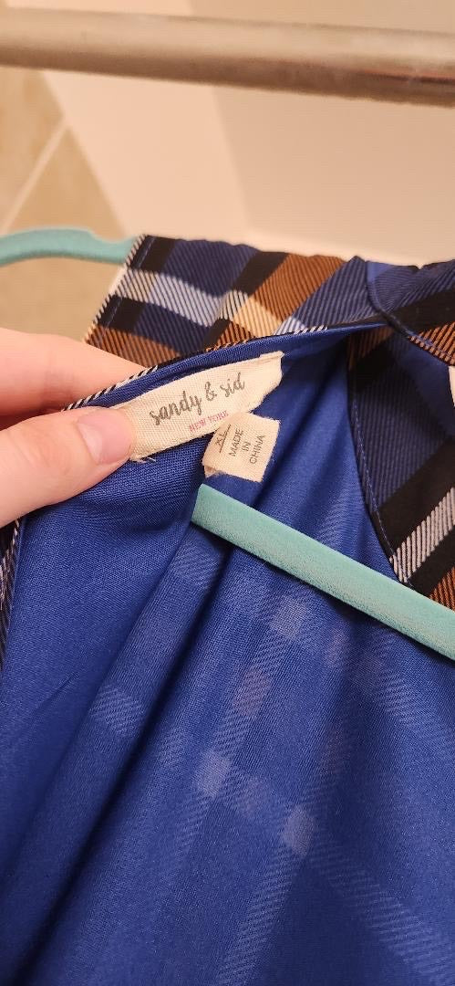 plaid mock neck sleeveless dress