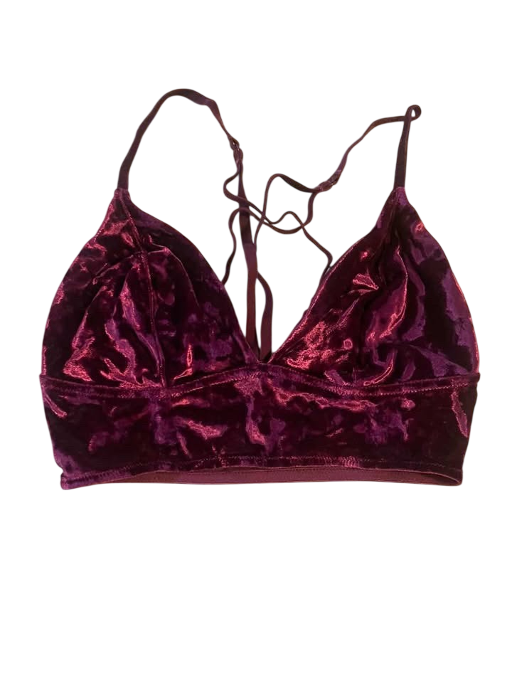 velvet lace-up bandeau top